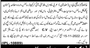 Government Graduate College of Science jOBS